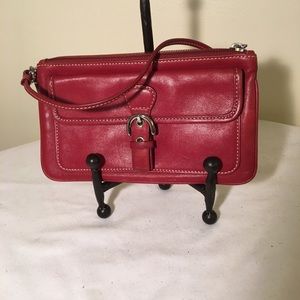 Vintage Red Leather Coach Wristlet